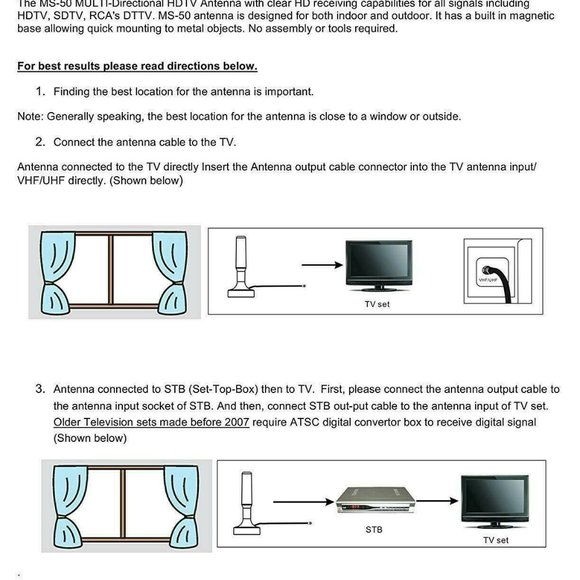 Magic Stick MS-50MAX: HDTV TV Antenna w/ Magnetic Base Indoor, Outdoor - Black - Picture 10 of 10